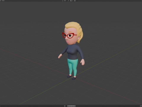 Cartoon Female Character Rigged 073 Model 3D