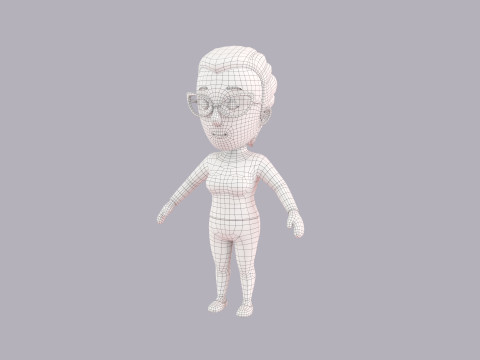 Cartoon Female Character Rigged 073 Model 3D