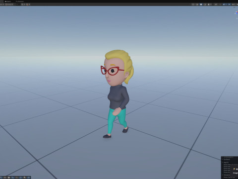 Cartoon Female Character Rigged 073 Model 3D