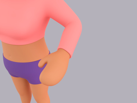 Cartoon Female Character Rigged 074 3D Model