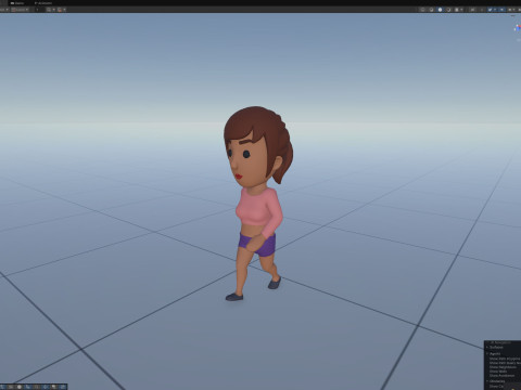 Cartoon Female Character Rigged 074 3D Model