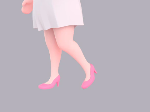 Cartoon Female Character Rigged 075 3D Model