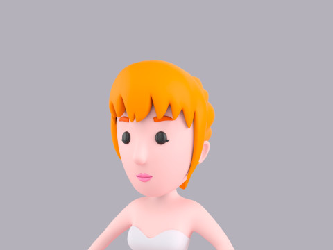 Cartoon Female Character Rigged 075 3D 模型