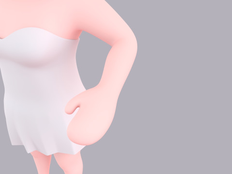 Cartoon Female Character Rigged 075 3D 模型