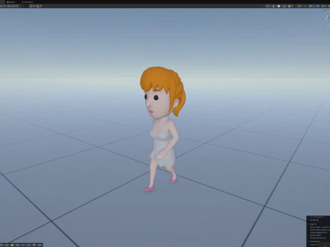 Cartoon Female Character Rigged 075 3D Model