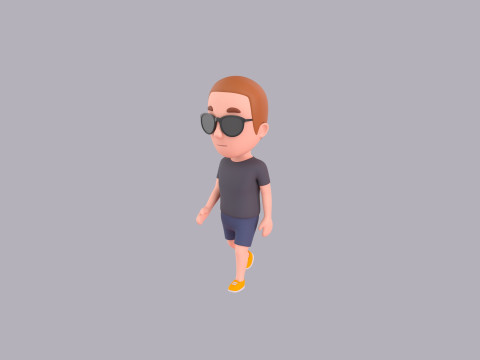 Cartoon Male Character Rigged 046 3D मॉडल