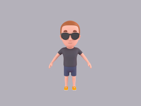 Cartoon Male Character Rigged 046 3D मॉडल