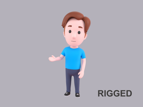 Cartoon Male Character Rigged 047 3D 모델