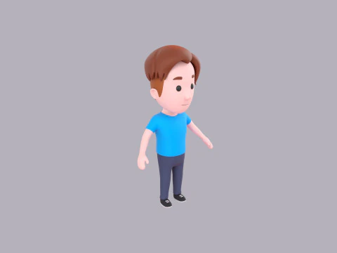 Cartoon Male Character Rigged 047 3D Model