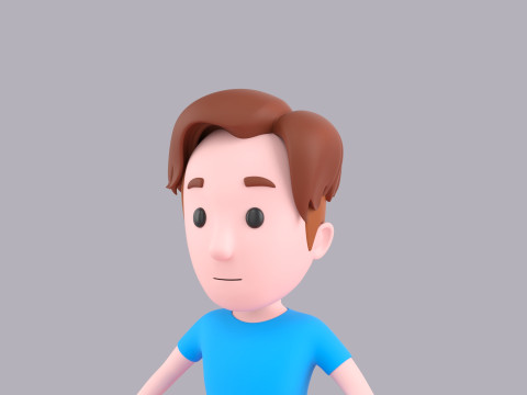 Cartoon Male Character Rigged 047 3D Модель