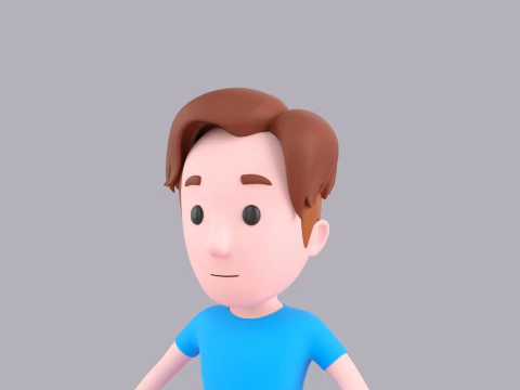 Cartoon Male Character Rigged 047 3D Model