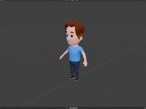 Cartoon Male Character Rigged 047 3D Модель