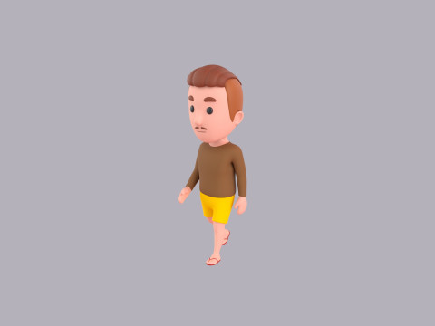 Cartoon Male Character Rigged 048 3D Model