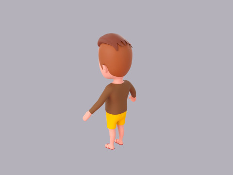 Cartoon Male Character Rigged 048 3D Model