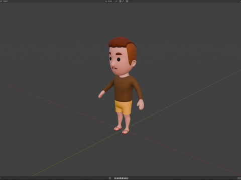 Cartoon Male Character Rigged 048 3D Model