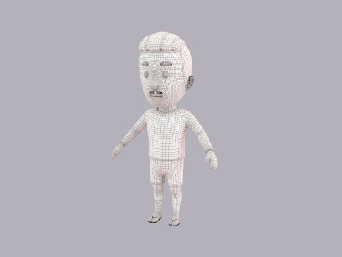 Cartoon Male Character Rigged 048 3D Model