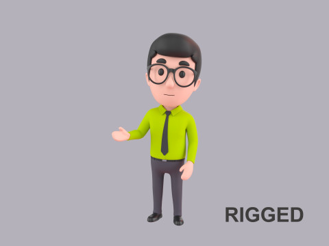 Cartoon Male Character Rigged 049 Modelo 3D
