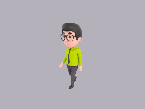 Cartoon Male Character Rigged 049 3D Model