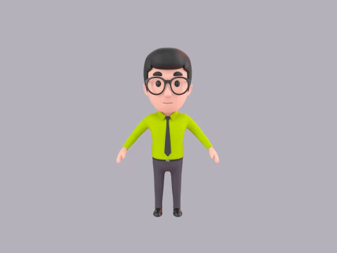 Cartoon Male Character Rigged 049 3D Model