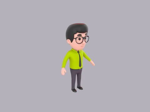 Cartoon Male Character Rigged 049 3D Model