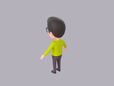 Cartoon Male Character Rigged 049 3D Model