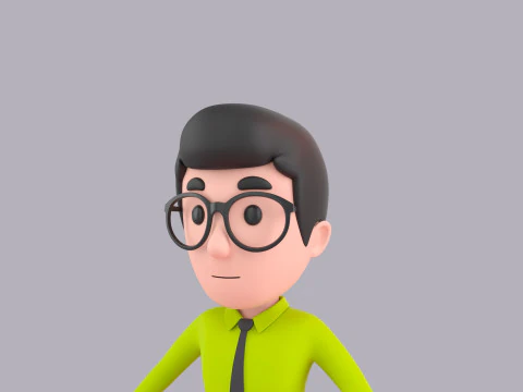 Cartoon Male Character Rigged 049 3D Model
