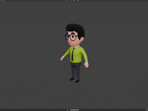 Cartoon Male Character Rigged 049 3D Model