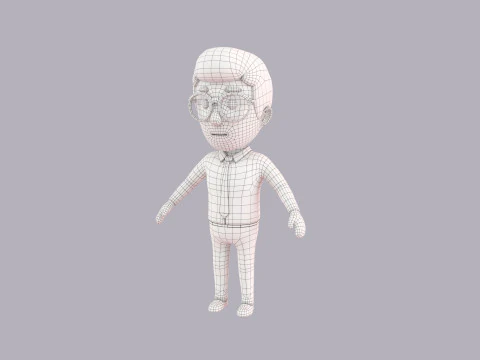 Cartoon Male Character Rigged 049 3D Model