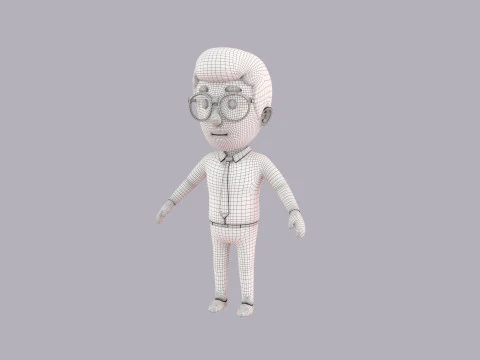 Cartoon Male Character Rigged 049 3D Model