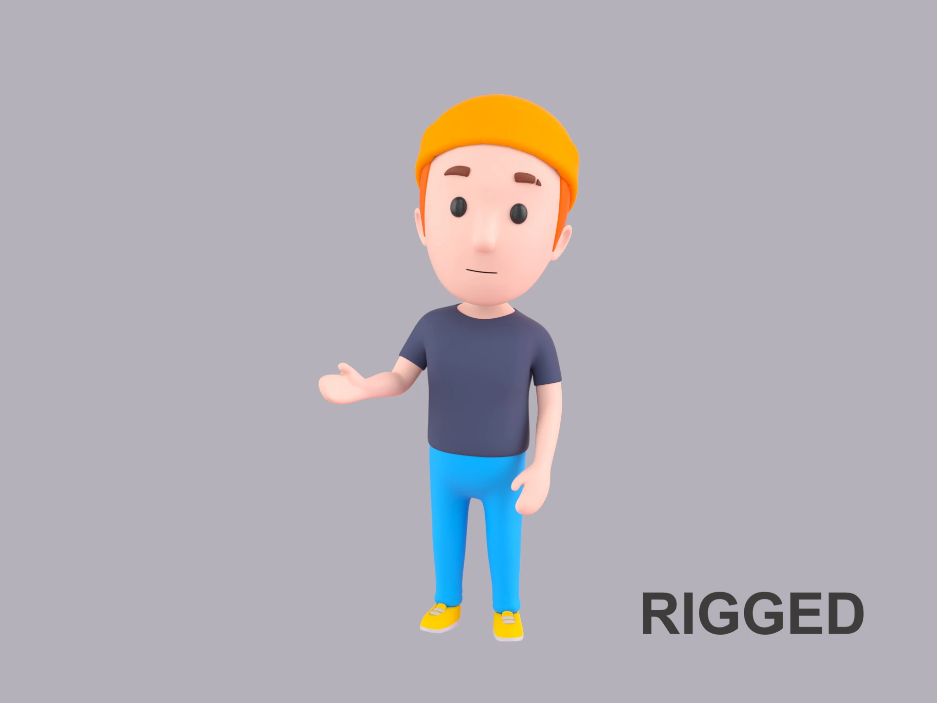 Cartoon Male Character Rigged 050 3D Model .c4d .max .obj .3ds .fbx .stl .blend 