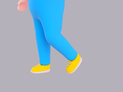 Personaggio maschile dei cartoni animati truccato 050 Modello 3D