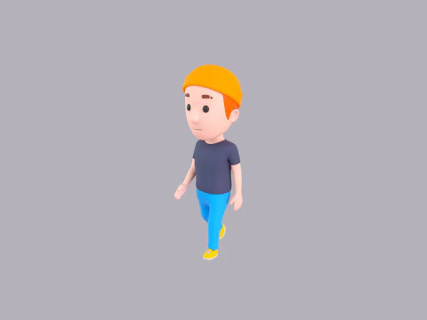 Cartoon Male Character Rigged 050 3D Model