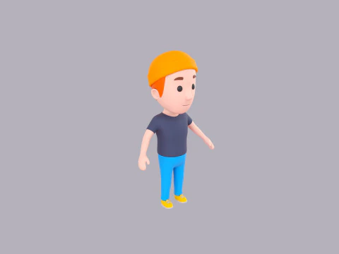 Cartoon Male Character Rigged 050 3D Model