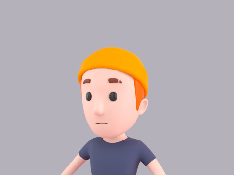 Personaggio maschile dei cartoni animati truccato 050 Modello 3D