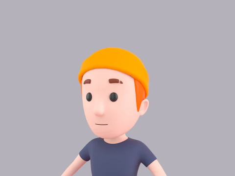 Cartoon Male Character Rigged 050 3D Model