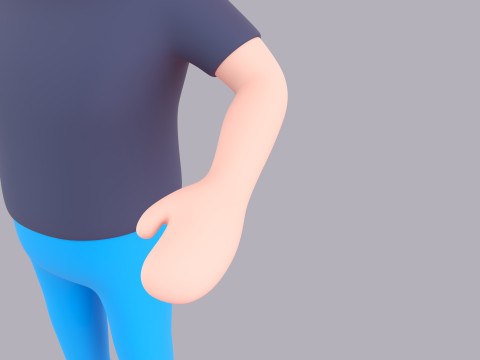 Personaggio maschile dei cartoni animati truccato 050 Modello 3D