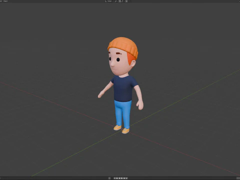 Cartoon Male Character Rigged 050 3D Model