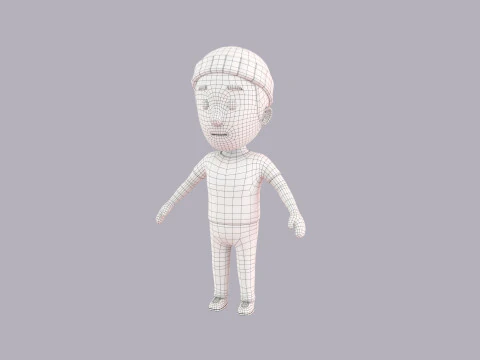 Cartoon Male Character Rigged 050 3D Model