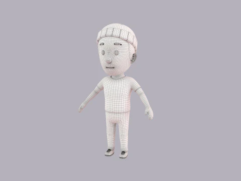 Cartoon Male Character Rigged 050 3D Model