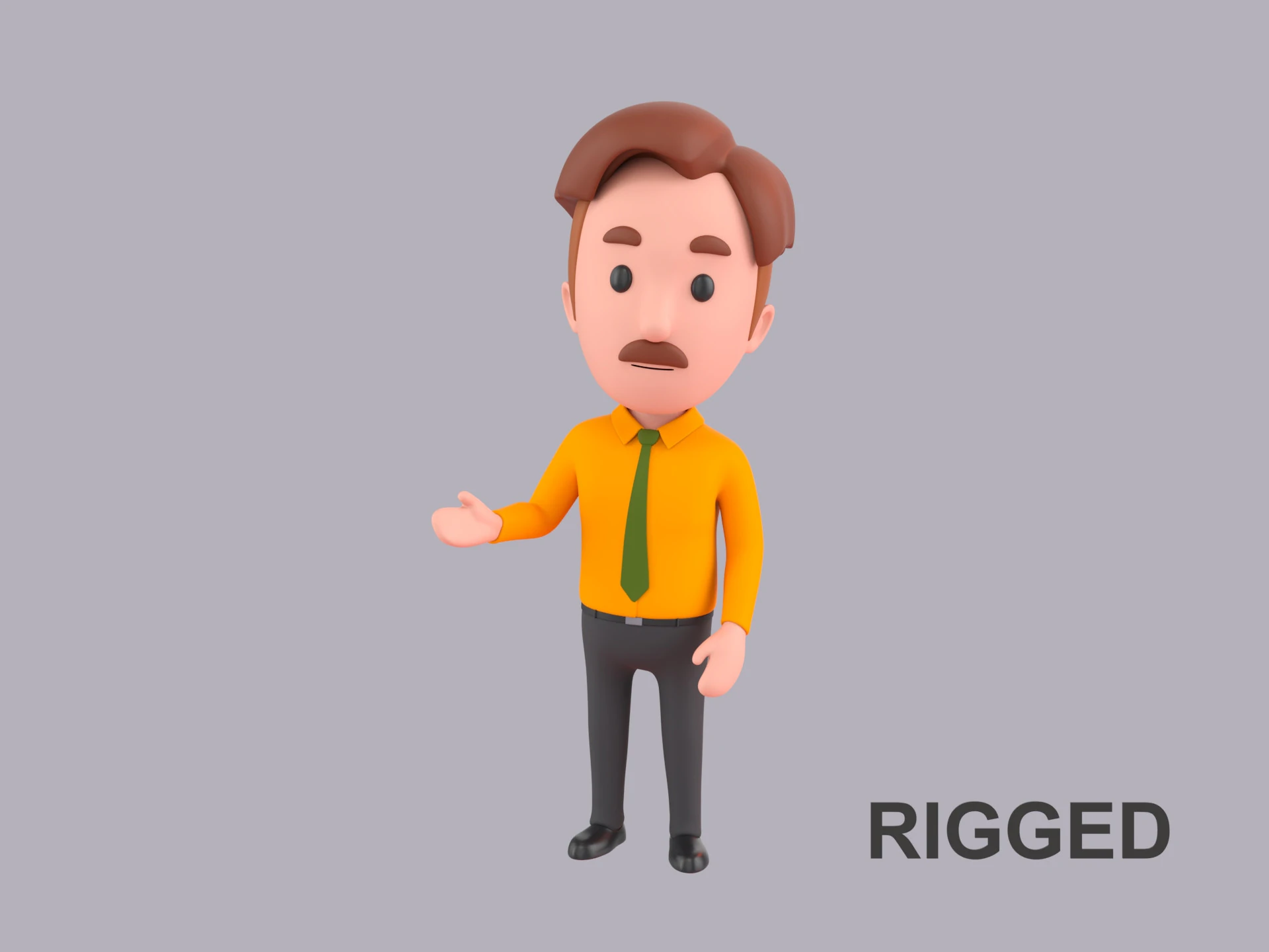 Cartoon Male Character Rigged 051 3D Model .c4d .max .obj .3ds .fbx .stl .blend 