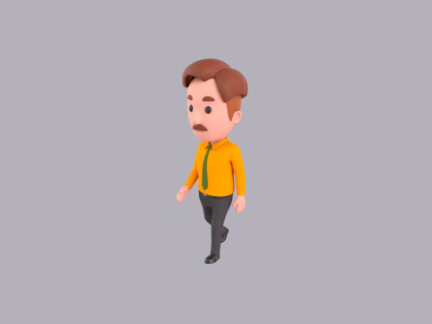 Cartoon Male Character Rigged 051 3D 모델