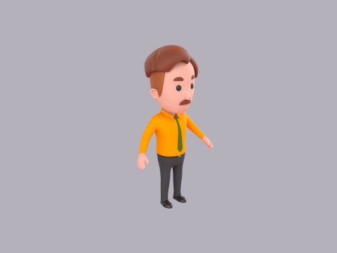 Cartoon Male Character Rigged 051 3D 모델