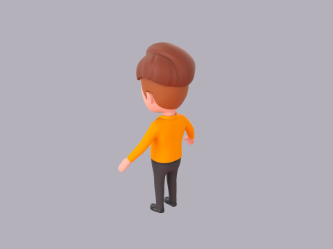 Cartoon Male Character Rigged 051 3D 모델