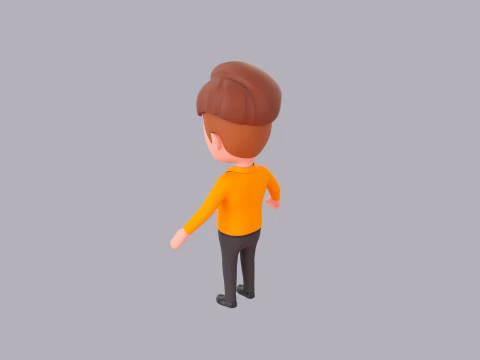 Cartoon Male Character Rigged 051 3D Model