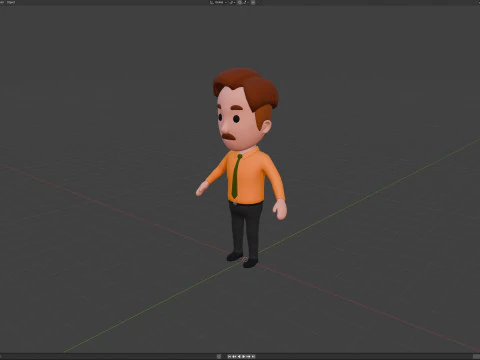 Cartoon Male Character Rigged 051 3D Model