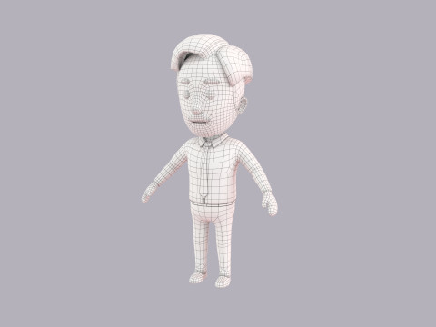 Cartoon Male Character Rigged 051 3D 모델