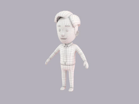 Cartoon Male Character Rigged 051 3D Model