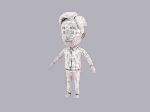 Cartoon Male Character Rigged 051 3D 모델