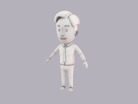 Cartoon Male Character Rigged 051 3D Model