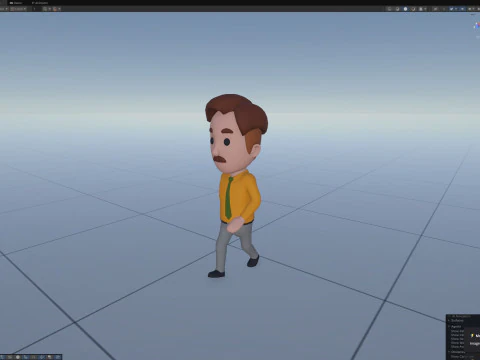 Cartoon Male Character Rigged 051 3D Model